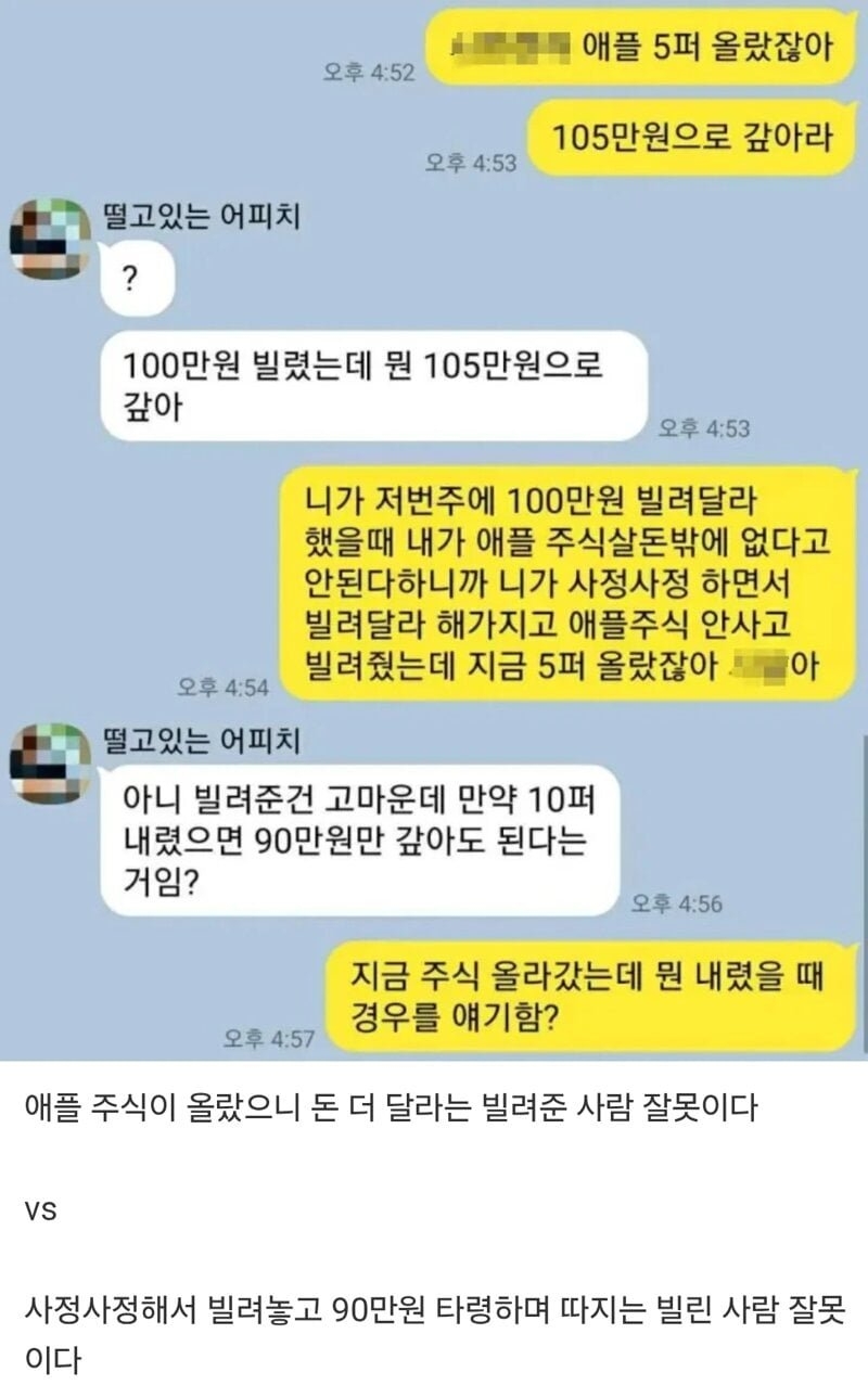 100만원 빌린 친구 | 인스티즈