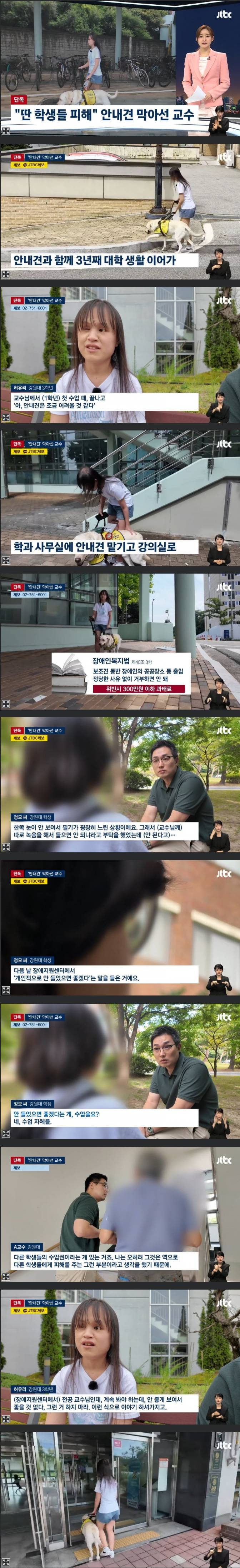 안내견 막아선 교수 | 인스티즈