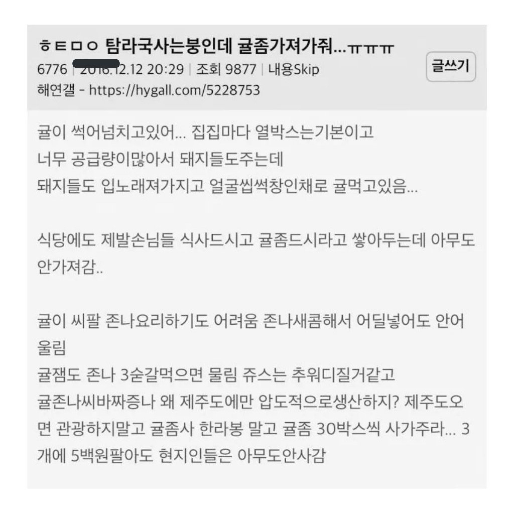 귤이 넘쳐서 빡돌은 제주도민 | 인스티즈