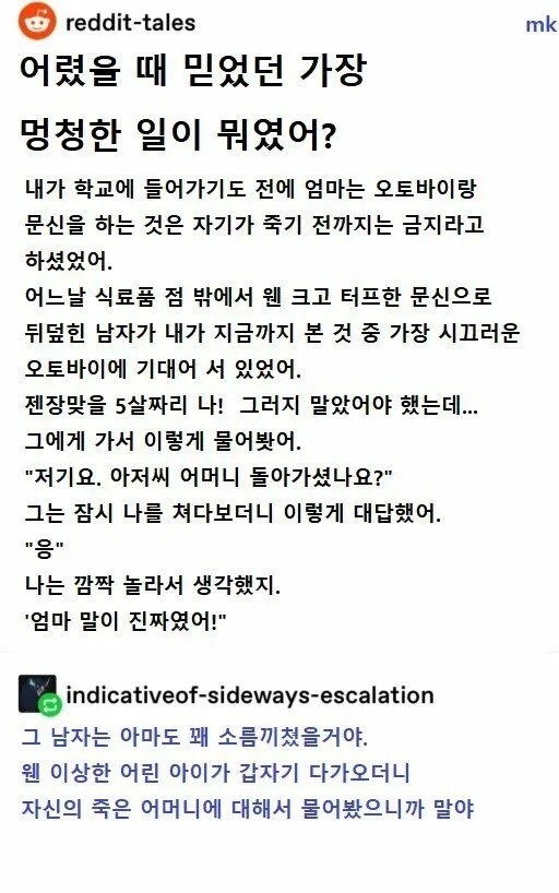 어렸을 때 믿었던 가장 몽총한 일 | 인스티즈