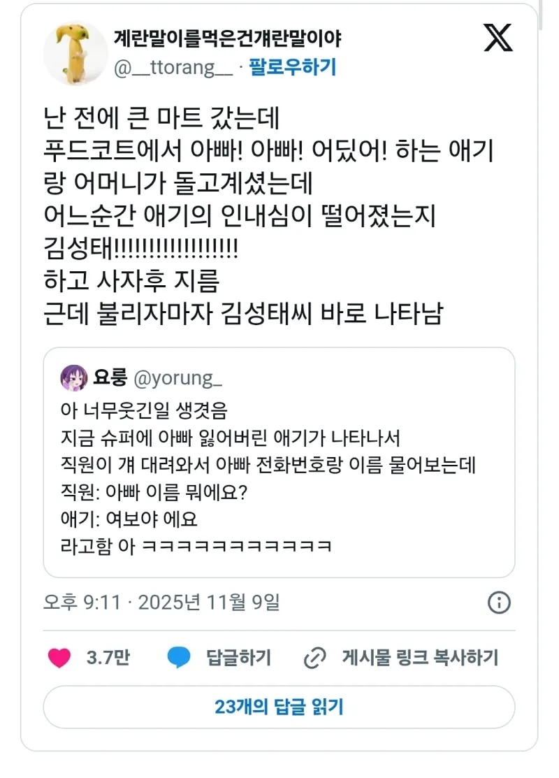 미아가 된 아빠를 찾다가 빡친 아기의 사자후 | 인스티즈