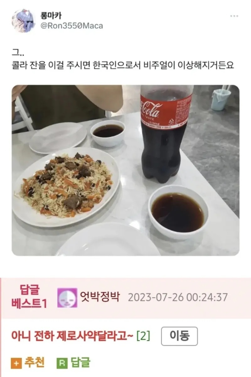 한국인은 흠칫하는 콜라 그릇 | 인스티즈