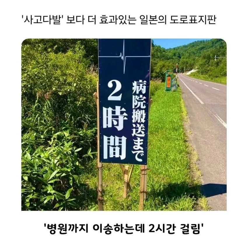 사고다발보다 더 효과있는 일본의 도로표지판 | 인스티즈