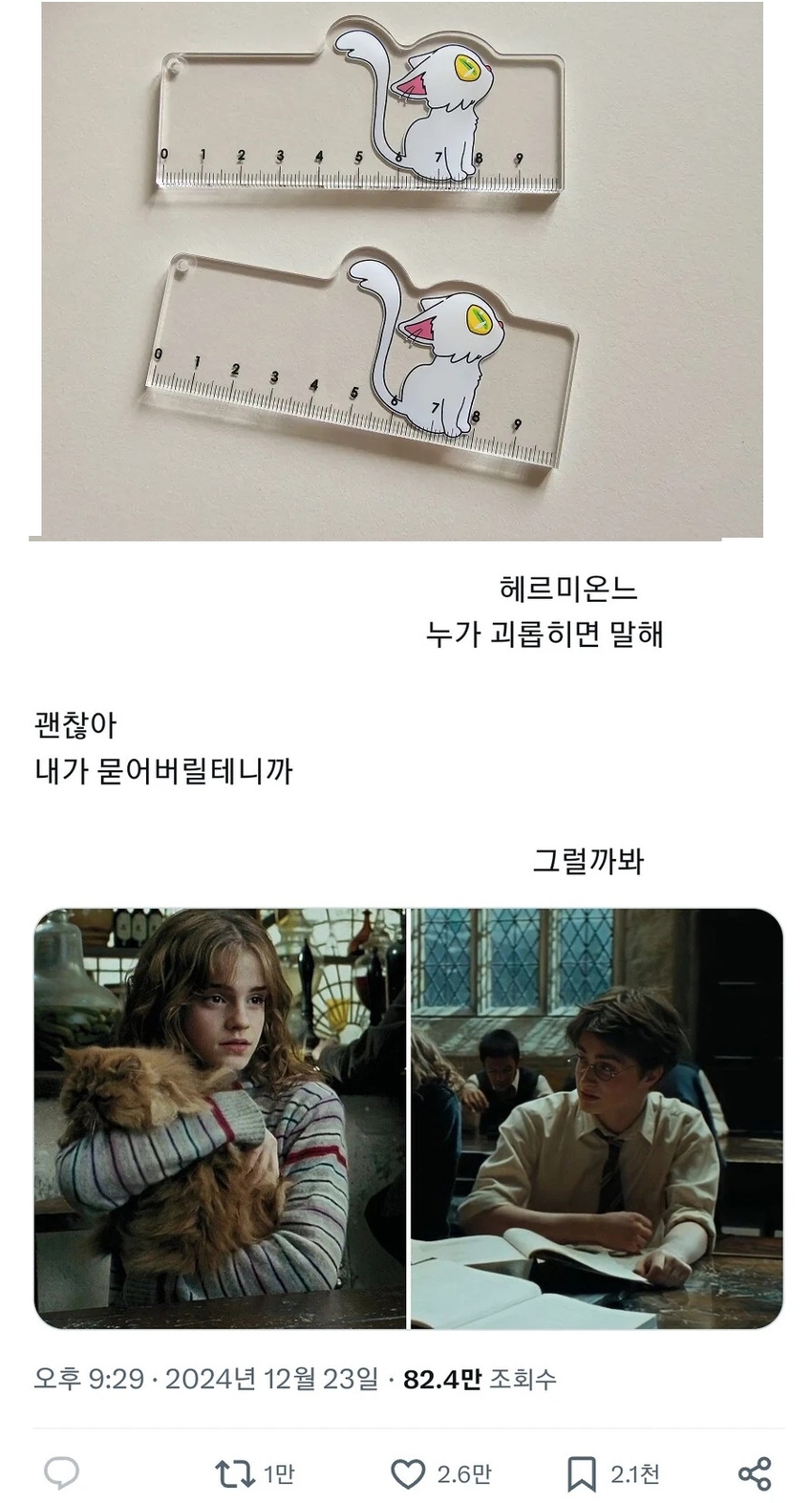 헤르미온느 누가 괴롭히면 말해 | 인스티즈