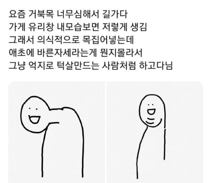 거북목 심한 사람들 극공감 | 인스티즈