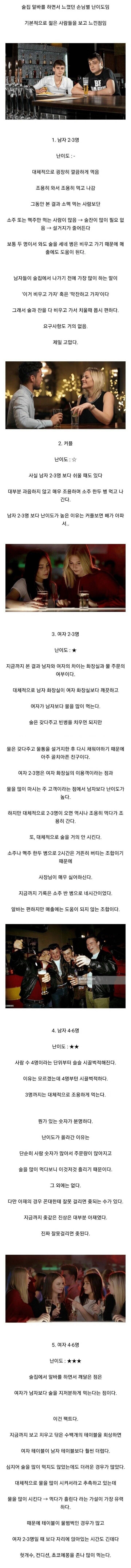 술집 알바가 느꼈다는 손님별 난이도 | 인스티즈