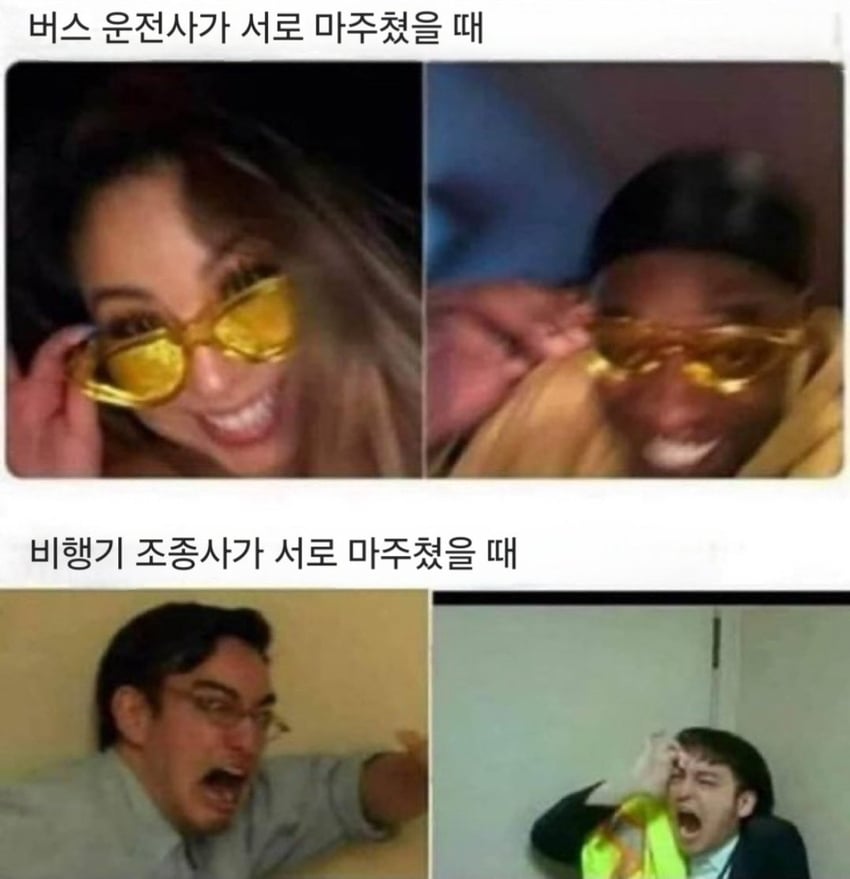 버스기사가 서로 마주쳤을때 / 비행기 조종사가 마주쳤을때 | 인스티즈