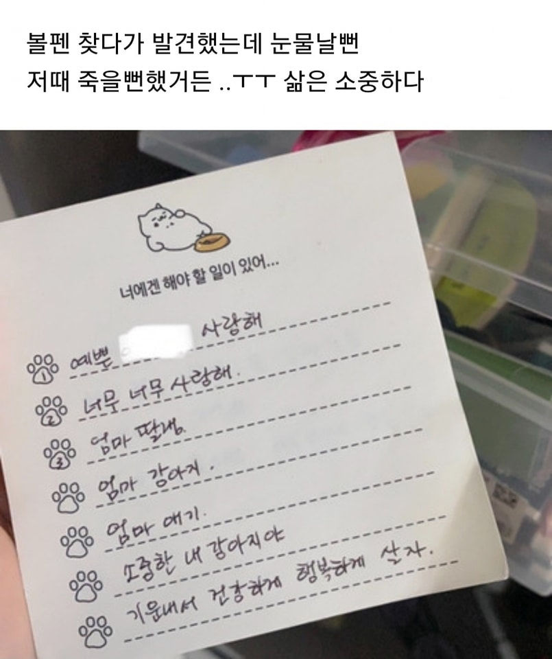 나 입원했을 때 엄마가 쓴 메모 찾았어 | 인스티즈