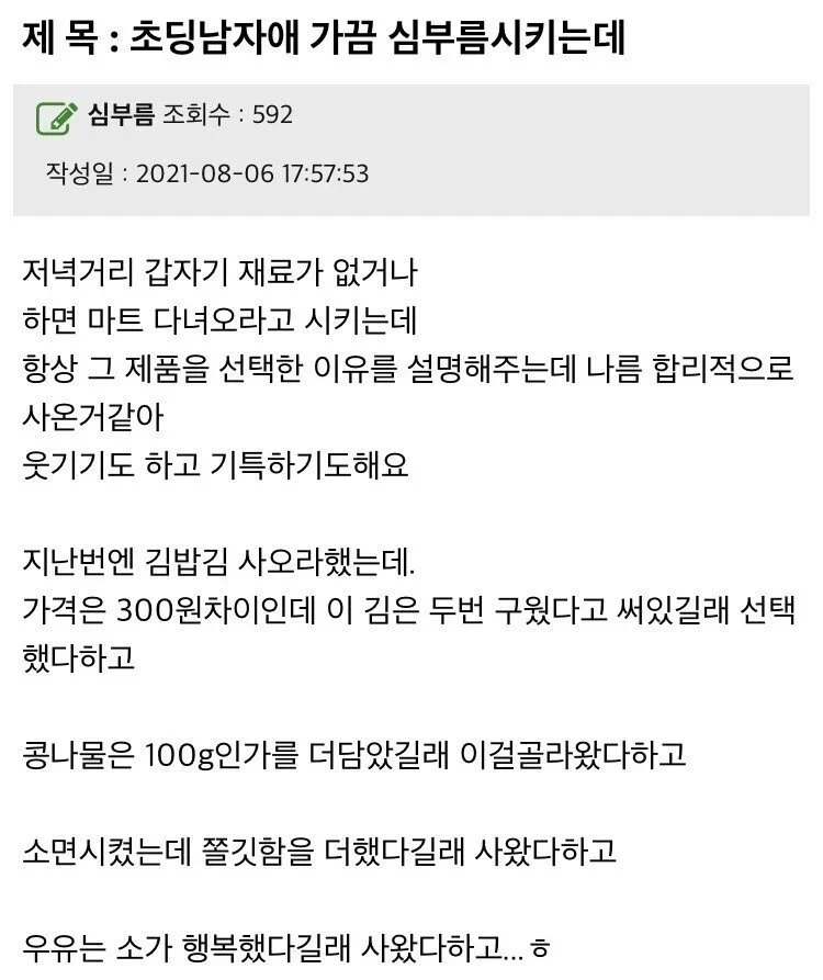 초딩 아들 심부름 후기 | 인스티즈