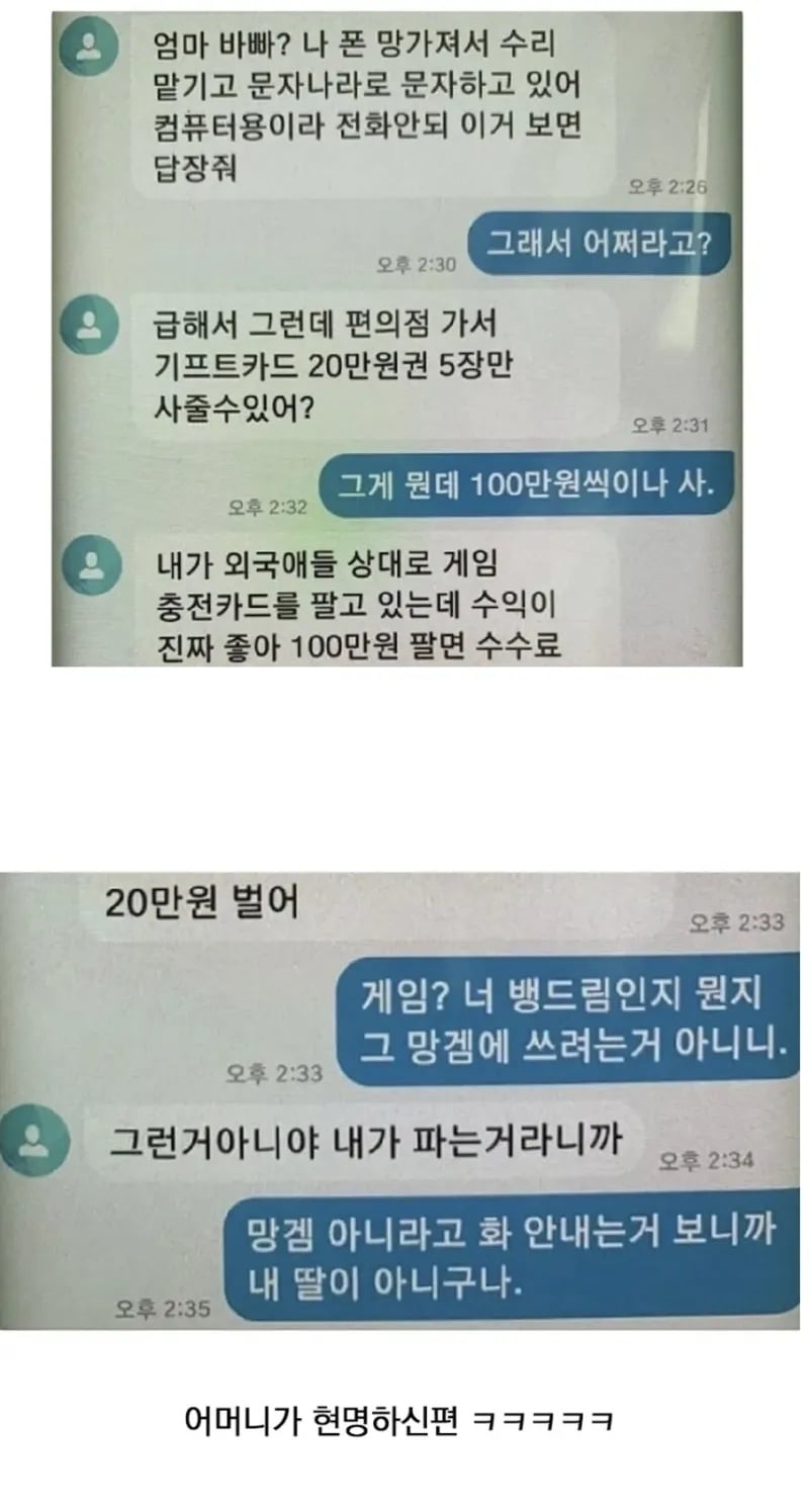 보이스피싱에 쉽게 당하지 않는 엄마 | 인스티즈