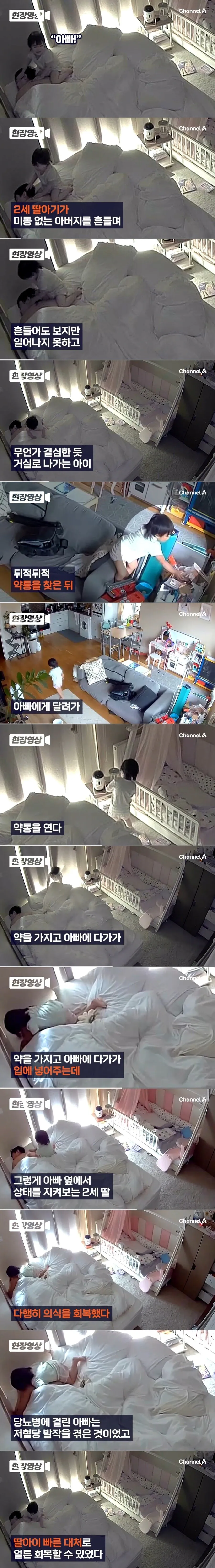 저혈당 쇼크로 쓰러진 아빠를 구한 2살 아기 | 인스티즈