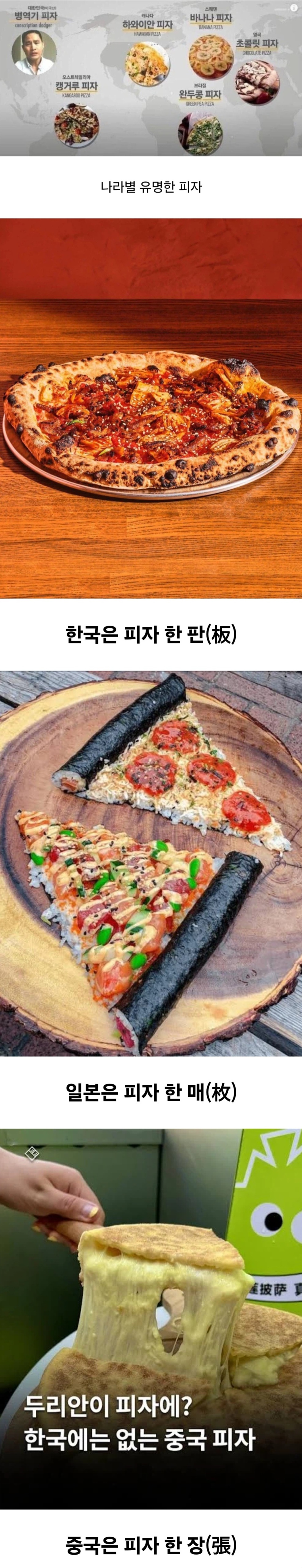 한중일 모두 피자를 세는 단위가 다름 | 인스티즈
