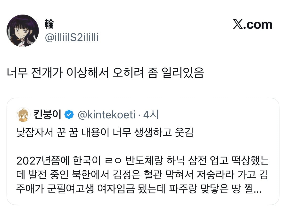 한 트위터리안이 꾼 북한 관련 예지몽.twt | 인스티즈