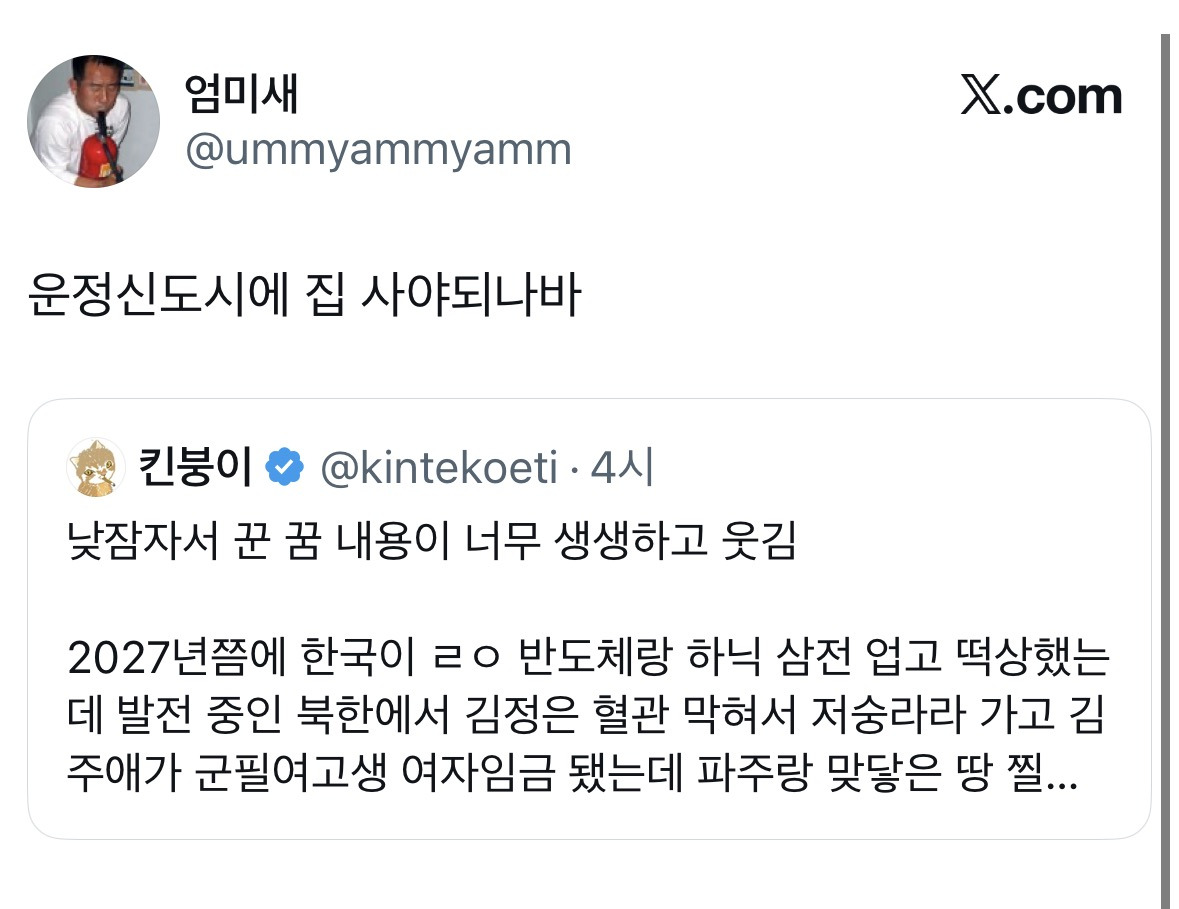 한 트위터리안이 꾼 북한 관련 예지몽.twt | 인스티즈