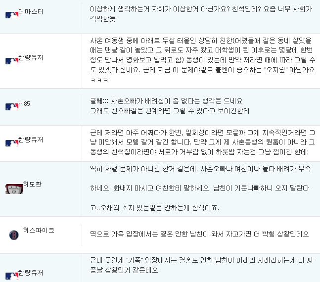 여친이 혼자 사는데 사촌오빠가 자고간다고 하면? | 인스티즈