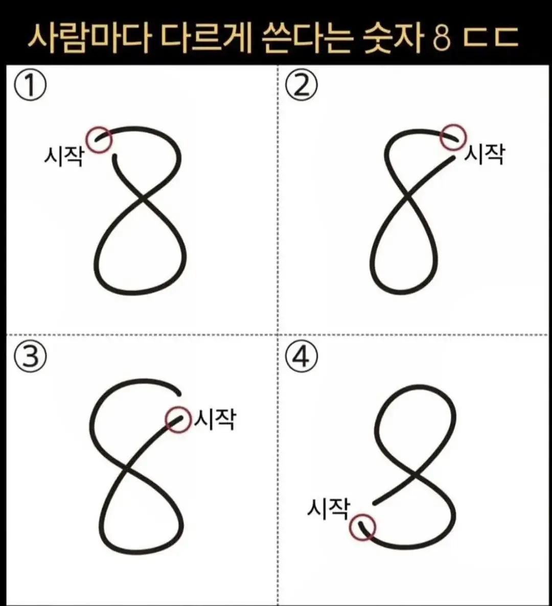 사람마다 다르게 쓴다는 숫자 8 | 인스티즈