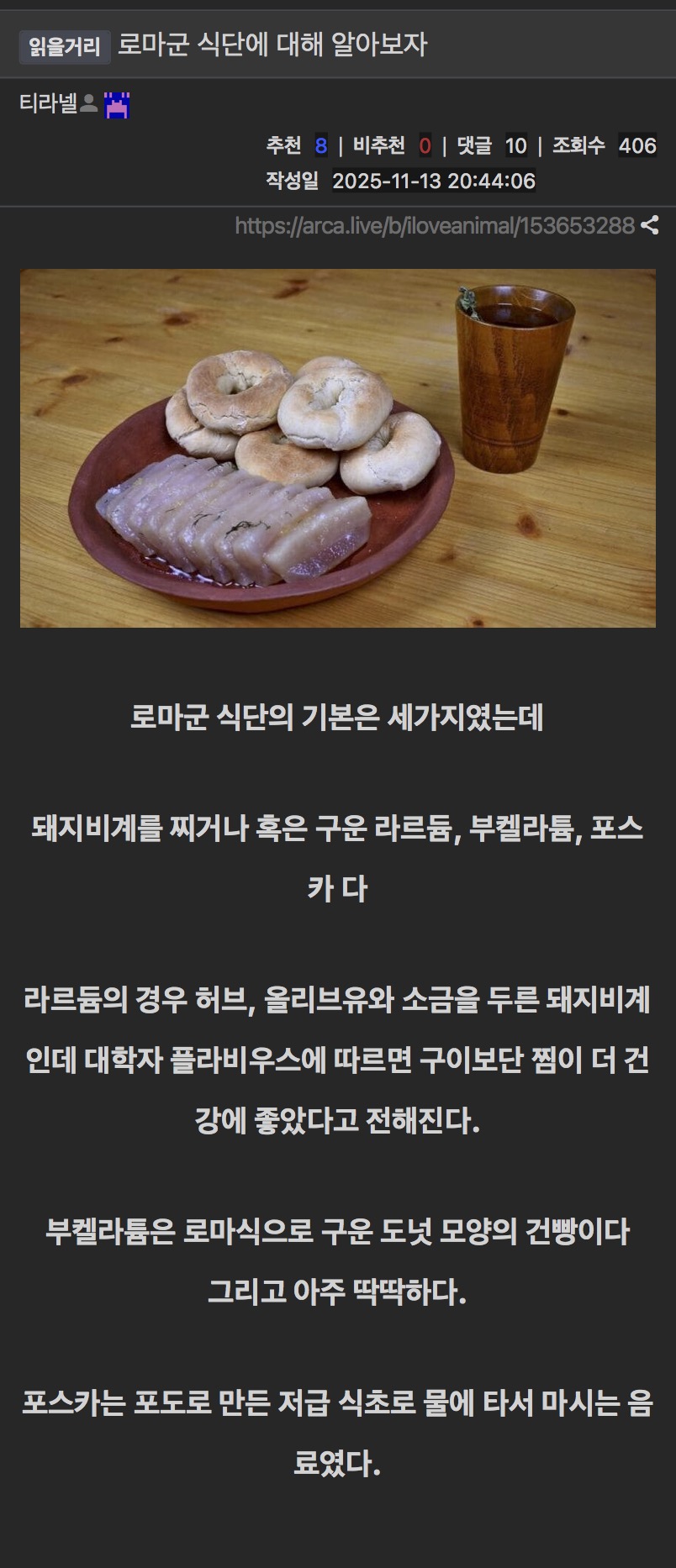 로마군 식단을 알아보자 | 인스티즈