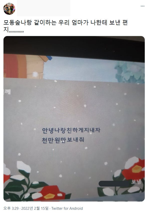 동숲에서 엄마가 보낸 편지 | 인스티즈