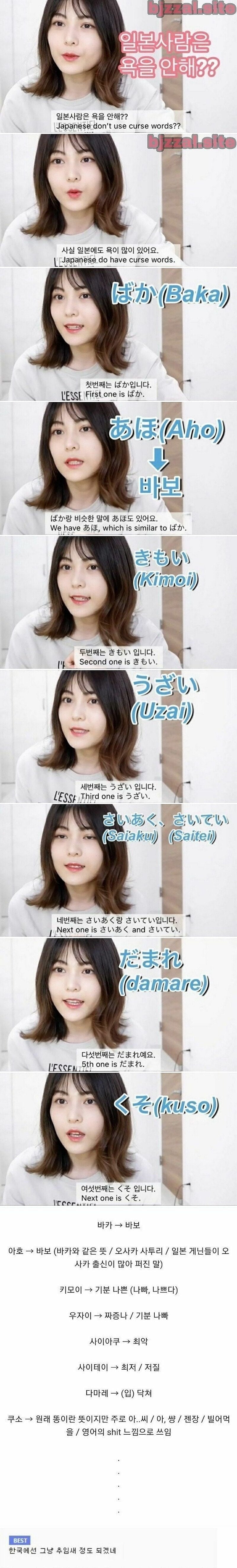 일본 사람이 알려주는 심한 일본어 욕 | 인스티즈