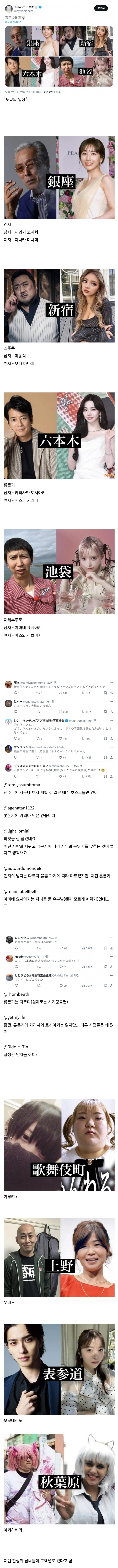 싱글벙글 도쿄 구역별 남녀 특징 | 인스티즈