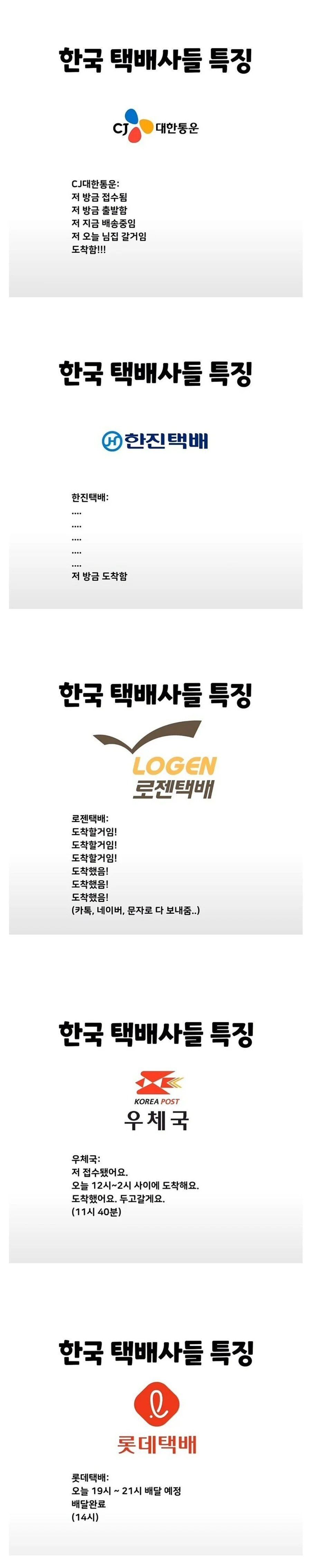 한국 택배사들 특징 | 인스티즈