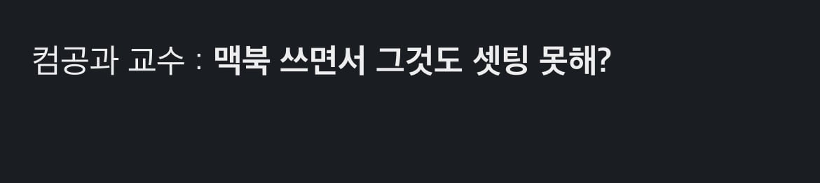 ??? : 교수님 어째서 맥북 사용자는 배려해주지 않으시는 겁니까 | 인스티즈