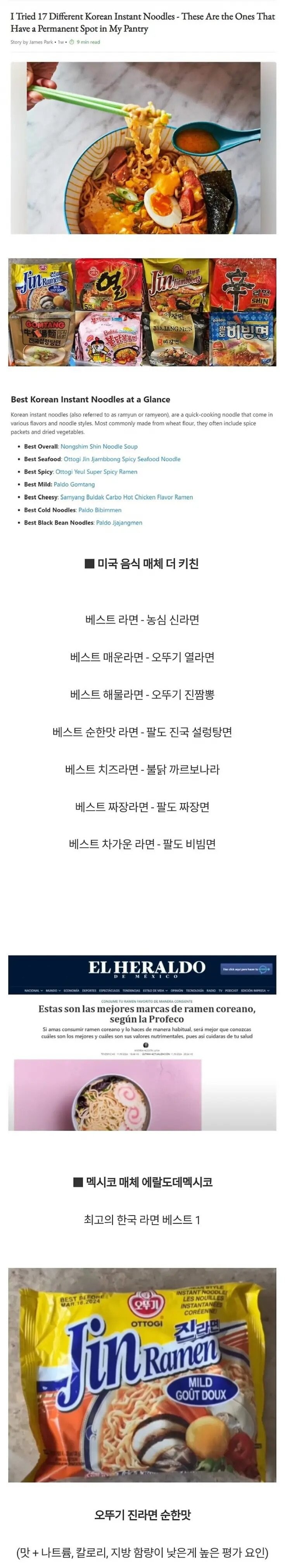 해외에서 뽑은 최고의 한국 라면 | 인스티즈