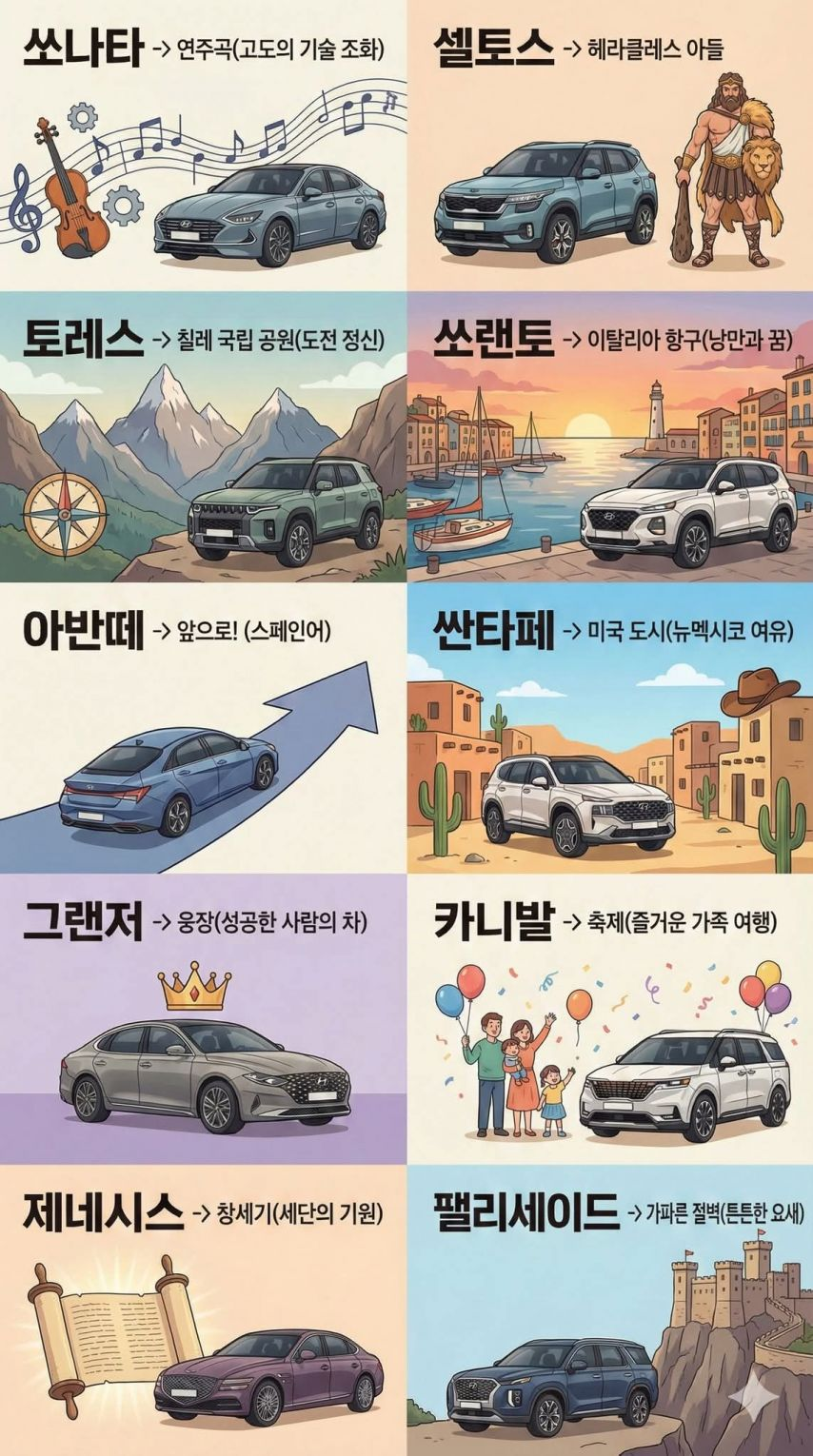 국산 차 이름 뜻 | 인스티즈