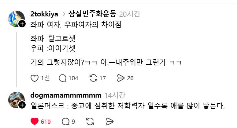 좌파 여자, 우파 여자의 차이점 | 인스티즈