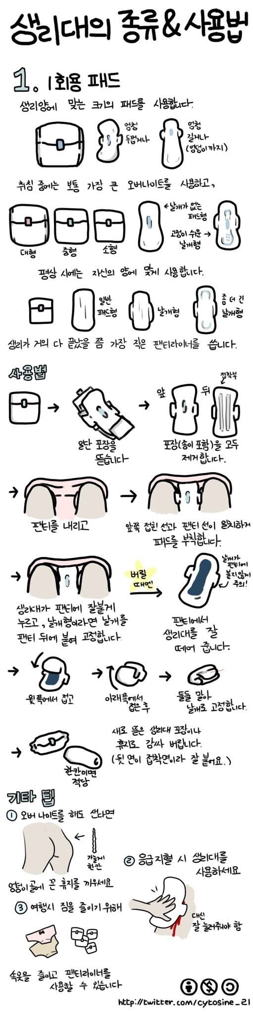 생식기의 구조/패드형 생리대/삽입형 생리대/생리컵 사용법 모음 | 인스티즈