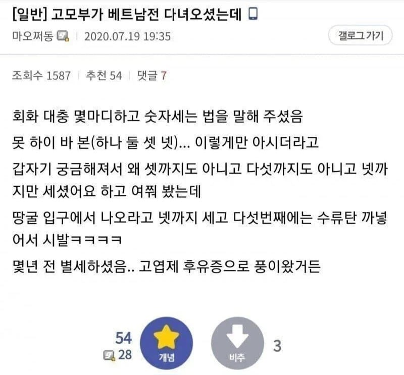 고모부가 베트남어로 넷까지만 아시던 이유 | 인스티즈