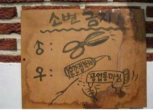 살벌한 소변금지 경고문 | 인스티즈
