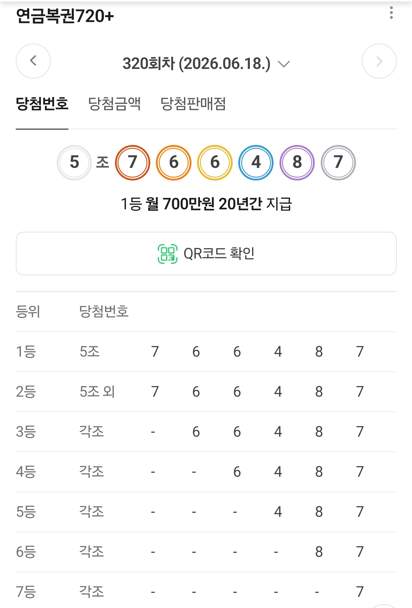 2주연속 끝자리 7번 나온 연금복권 | 인스티즈