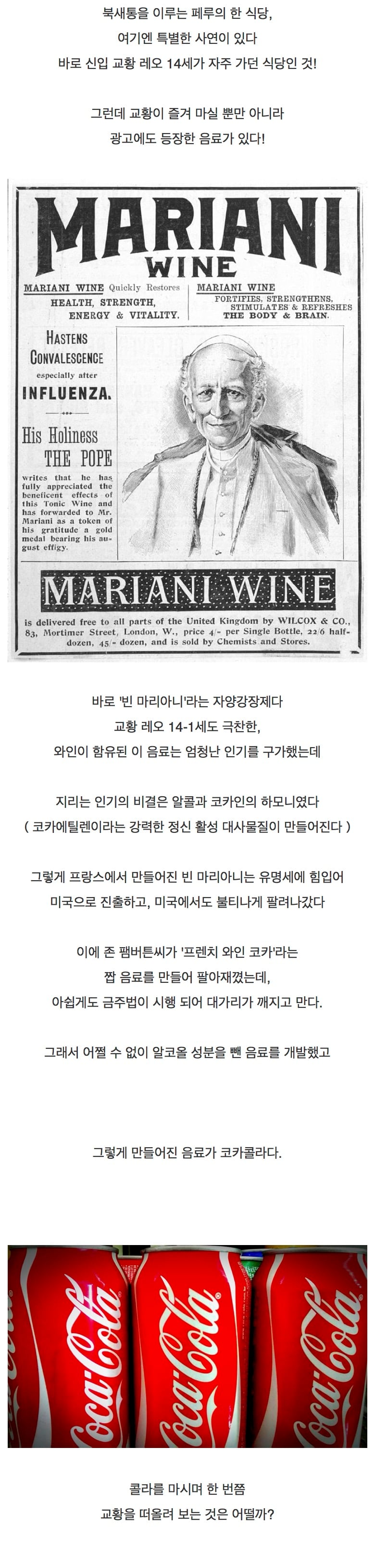 교황 성하께서도 참지 못한 음료 | 인스티즈