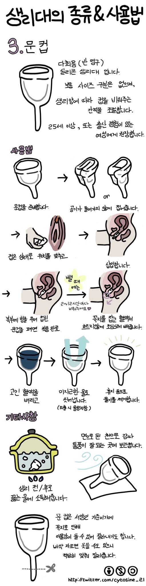생식기의 구조/패드형 생리대/삽입형 생리대/생리컵 사용법 모음 | 인스티즈