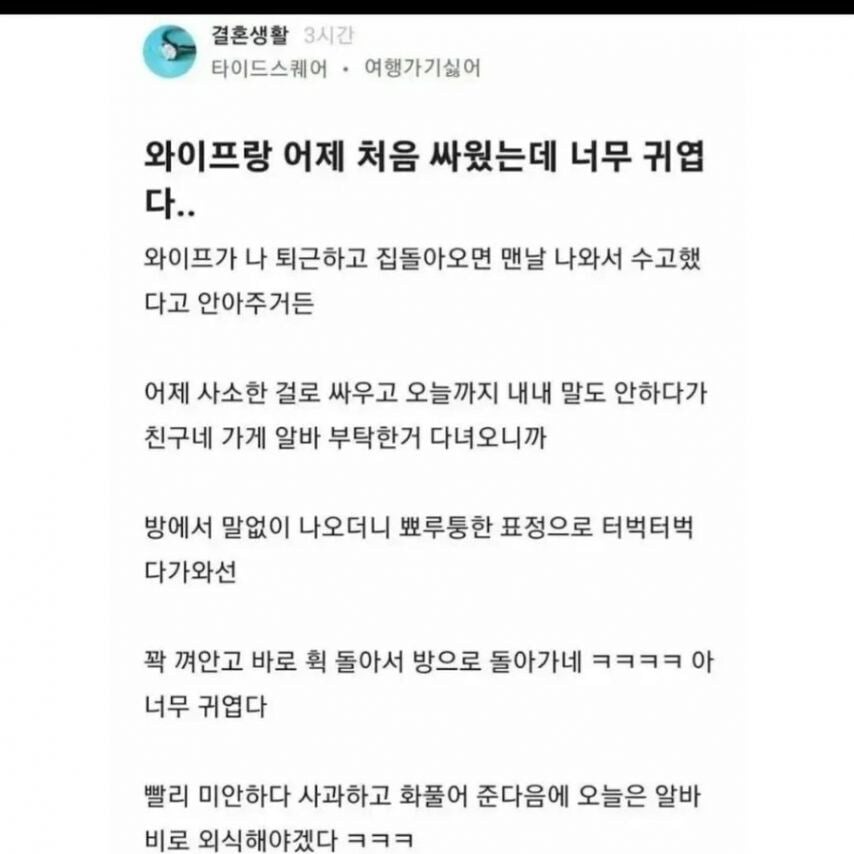 아내와 처음으로 싸운 남편.JPG | 인스티즈