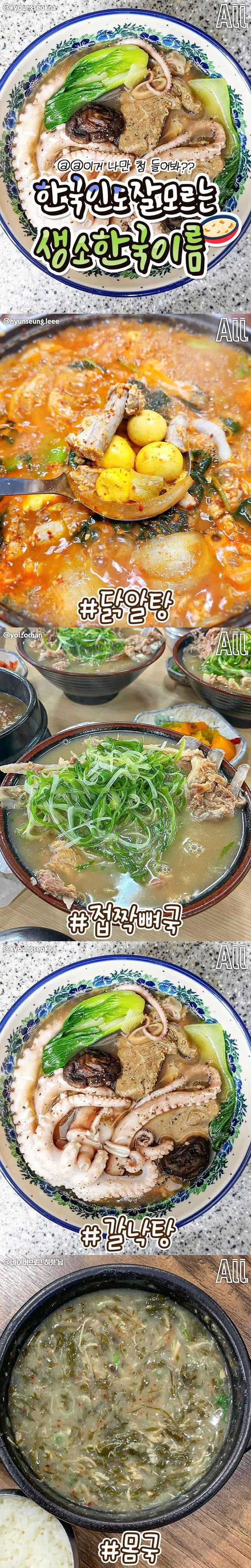 한국인도 잘 모르는 생소한 국 이름 | 인스티즈