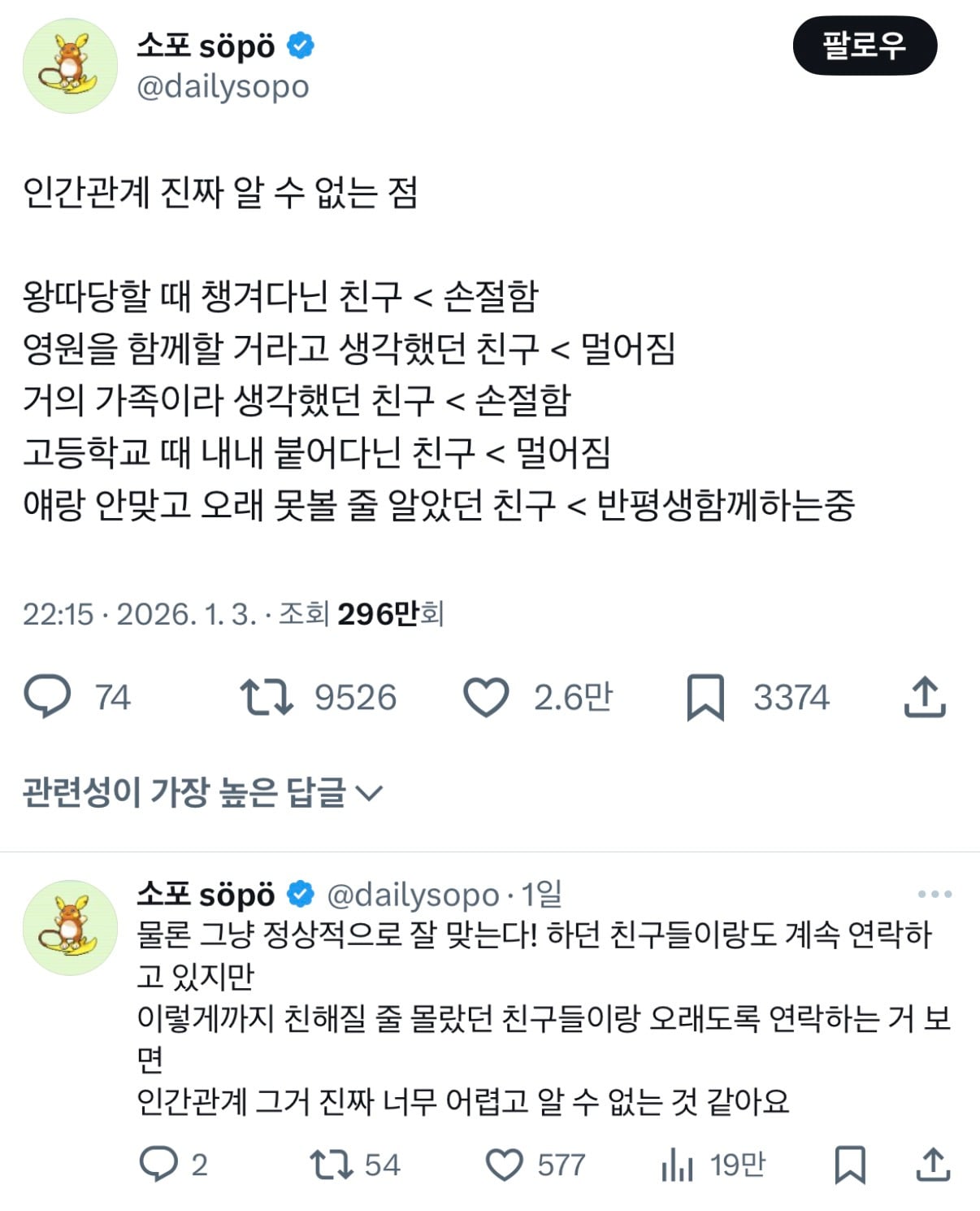 인간관계 정말 알 수 없는 점 | 인스티즈