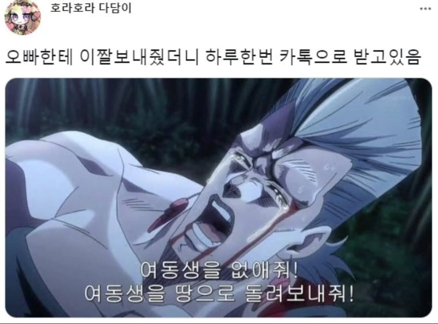 오빠한테 애니짤 보낸 여동생 | 인스티즈