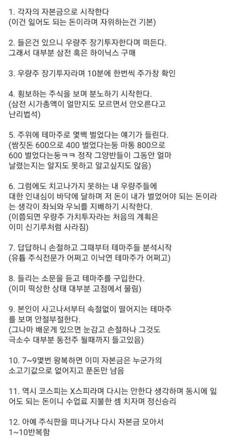 주식투자 망하는 전형적인 루트 | 인스티즈