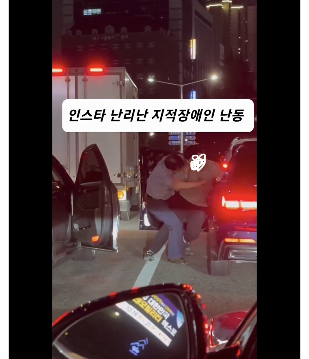 23년도에 난리났었던 옆 차량 여성 머리채 뜯는 지적장애인남 | 인스티즈