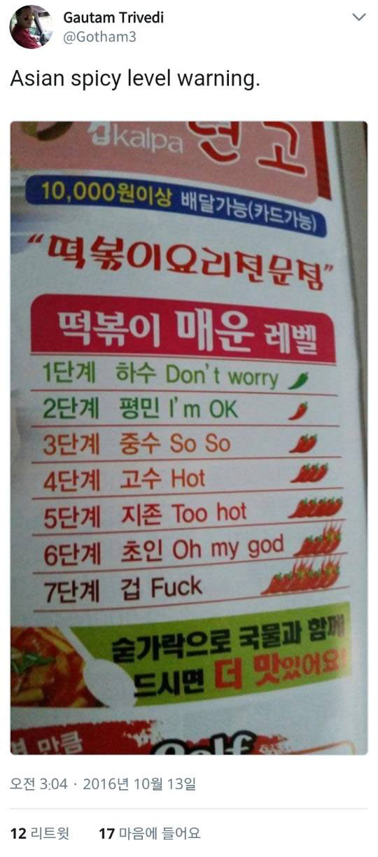 센스 쩌는 떡볶이 맵기 레벨 | 인스티즈