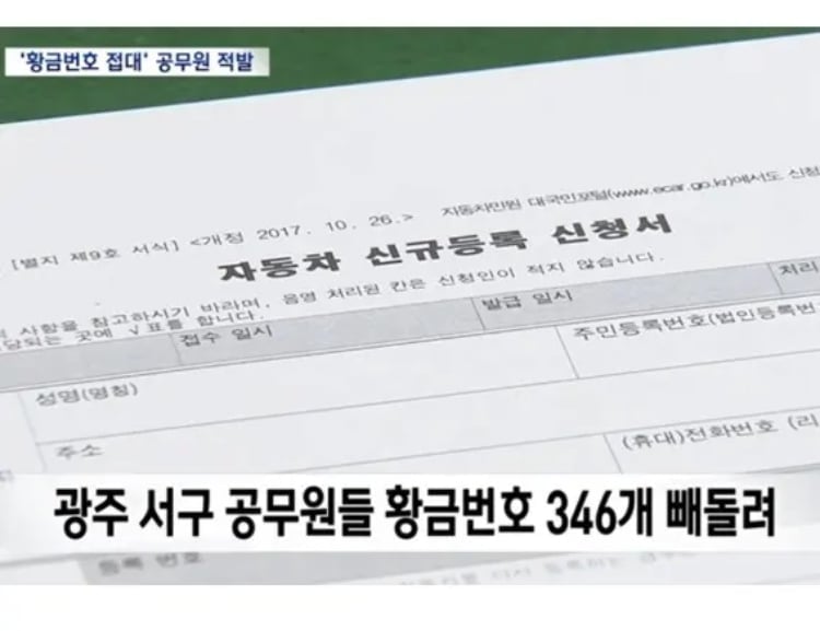 자동차 황금번호를 못 얻은 이유 | 인스티즈
