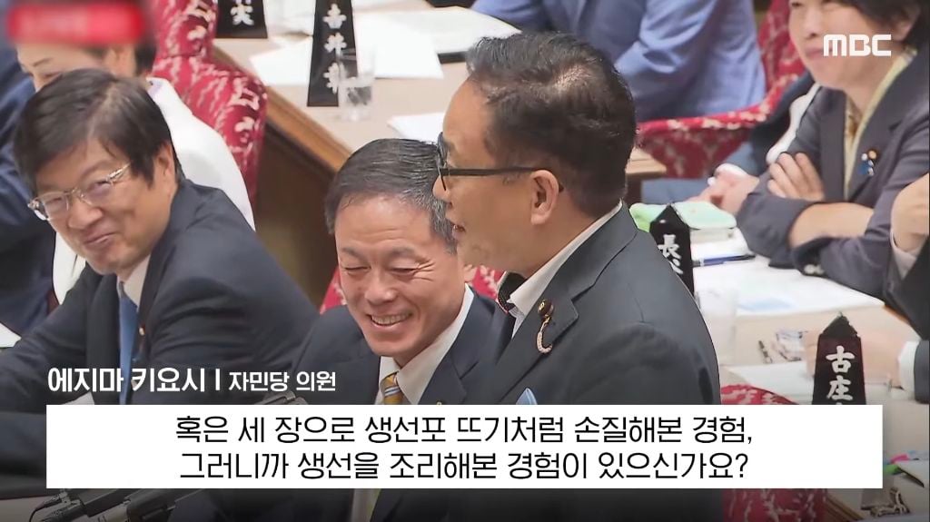 본인 나라의 여성 총리에게 대정부 질문 자리에서 생선 요리 할 줄 아냐고 물어보는 일본 | 인스티즈