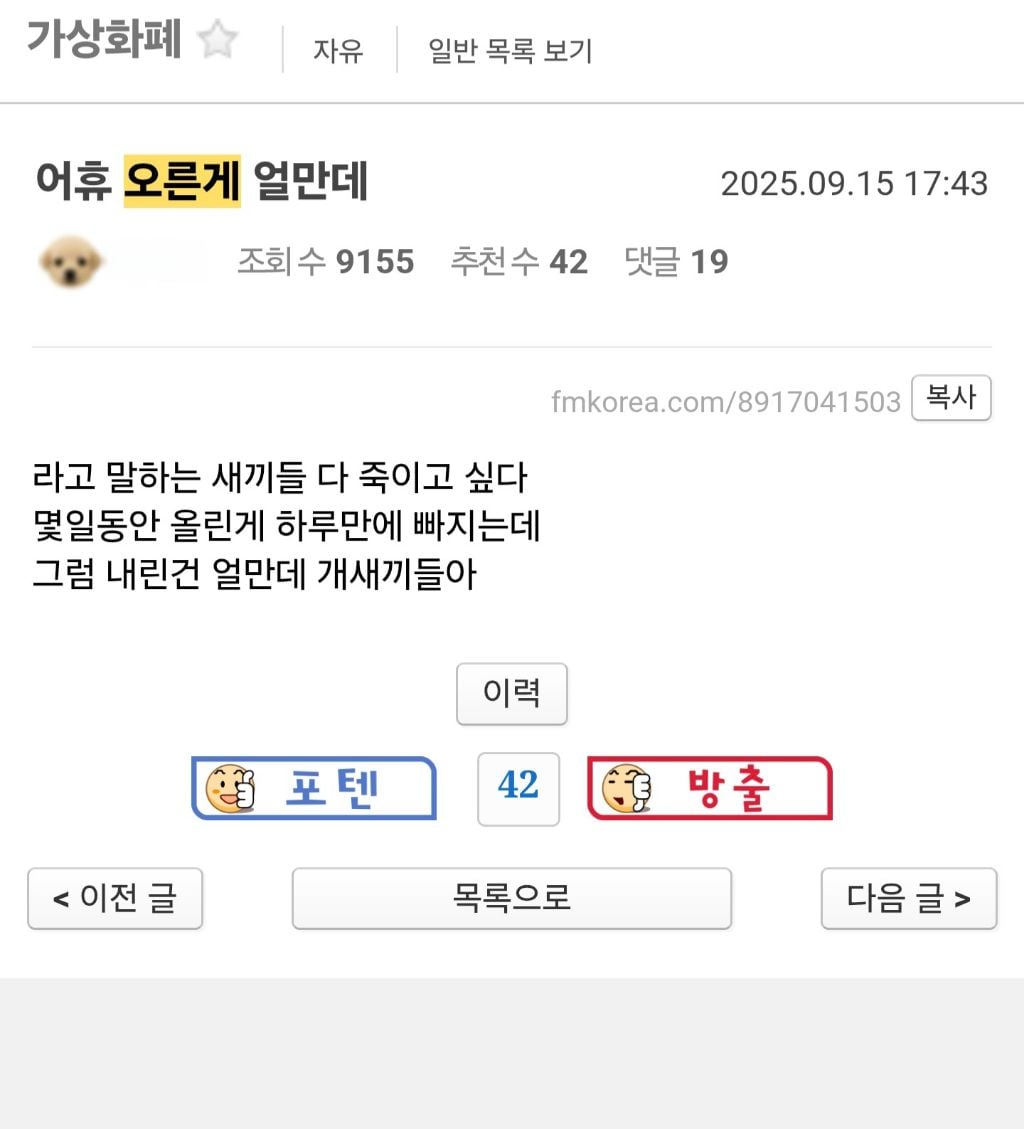 주식 코인 갤러리에서 사용시 폭격 맞는다는 말 | 인스티즈
