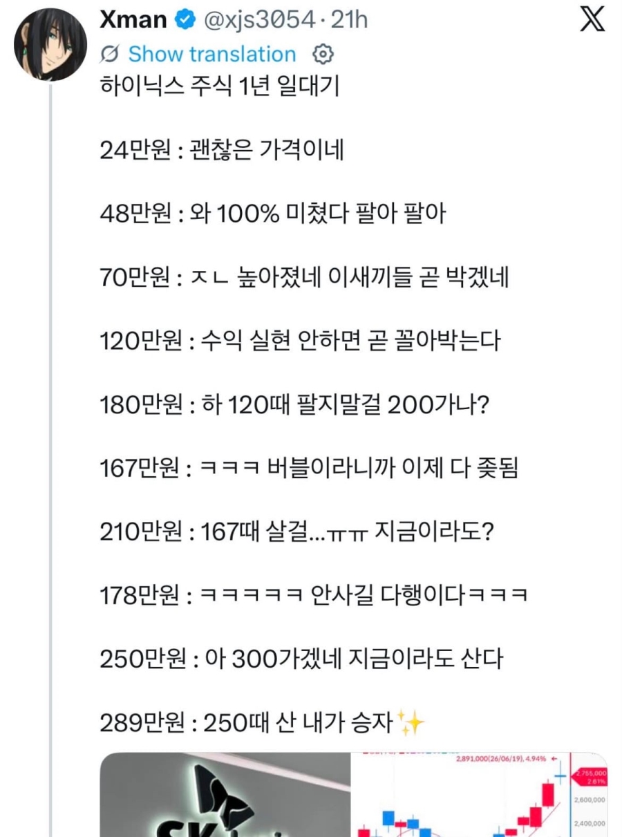 하이닉스 주식 1년 스토리 | 인스티즈