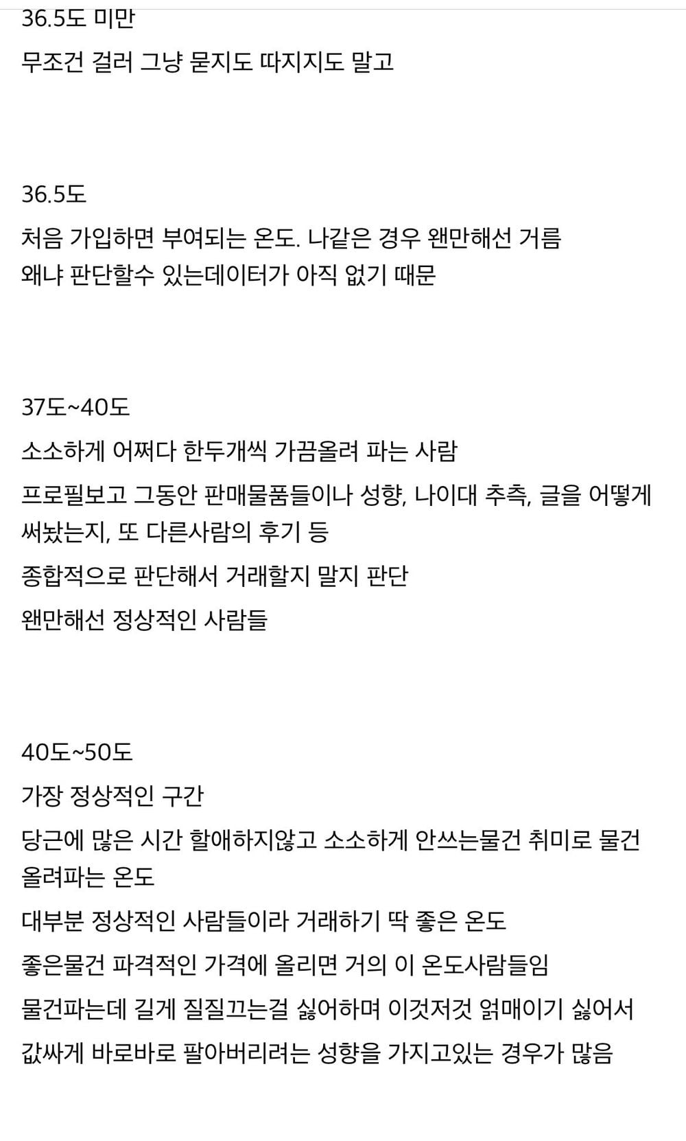 당근 진상한테 당하고 쓴 온도 구간별 특징 | 인스티즈