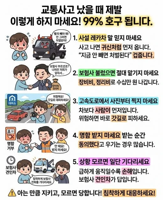 교통사고 났을 때 이렇게 하지 마세요. 99% 호구 된다 | 인스티즈