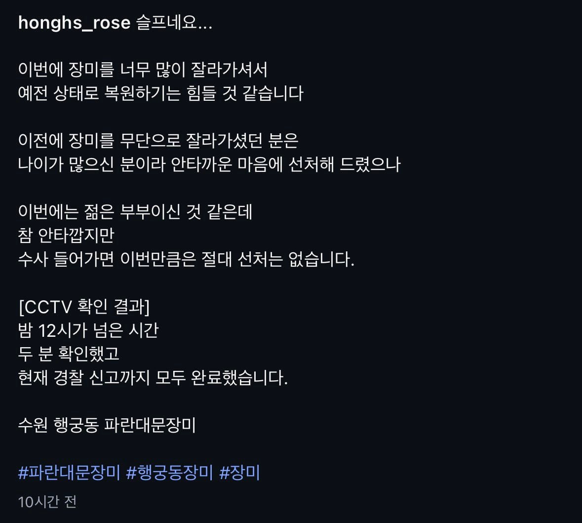 젊은 부부가 사유지 장미 무단으로 잘라서 훔쳐감 | 인스티즈