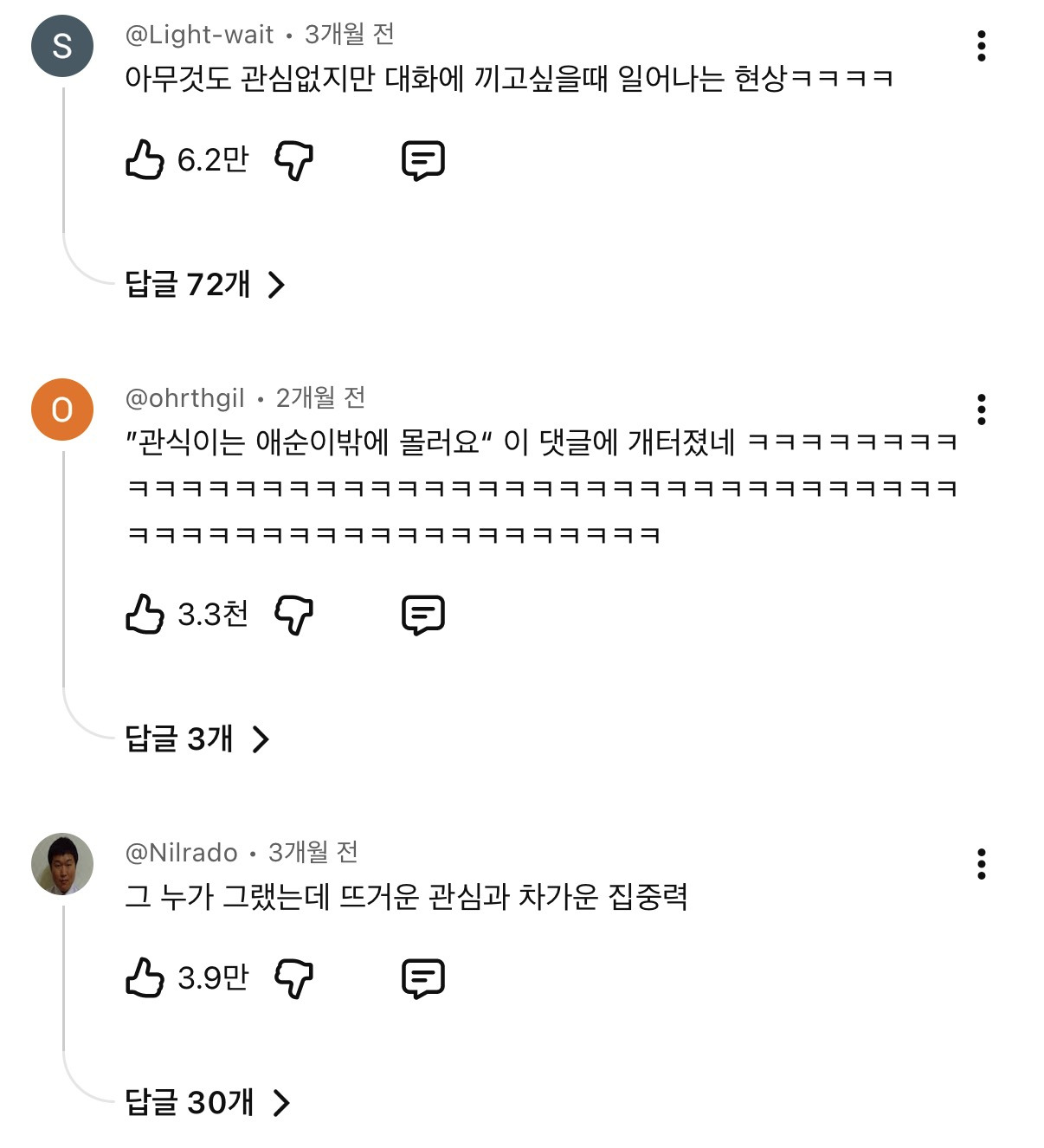 아무것도 관심없지만 대화에는 끼고 싶을 때 일어나는 현상 | 인스티즈